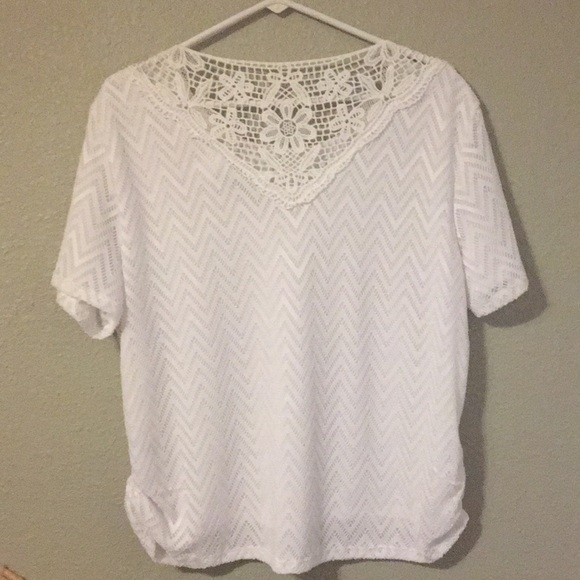 $5 Alfred Dunner blouse with lace size Petite Large - Picture 5 of 7